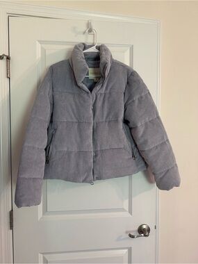 Madden girl Light Gray blue Corduroy Puffer Jacket